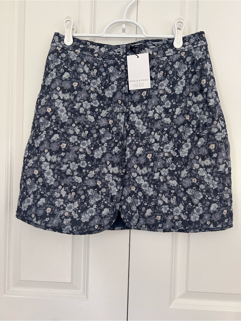 Ophelia & Indigo x The New York Stylist Small Quilted Floral Adrianne Skirt NWT